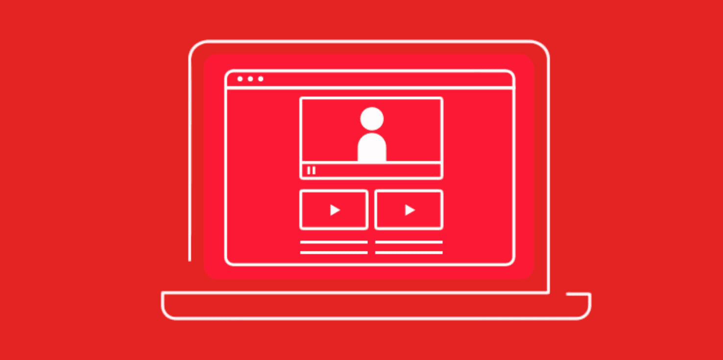 youtube platform illustration red background