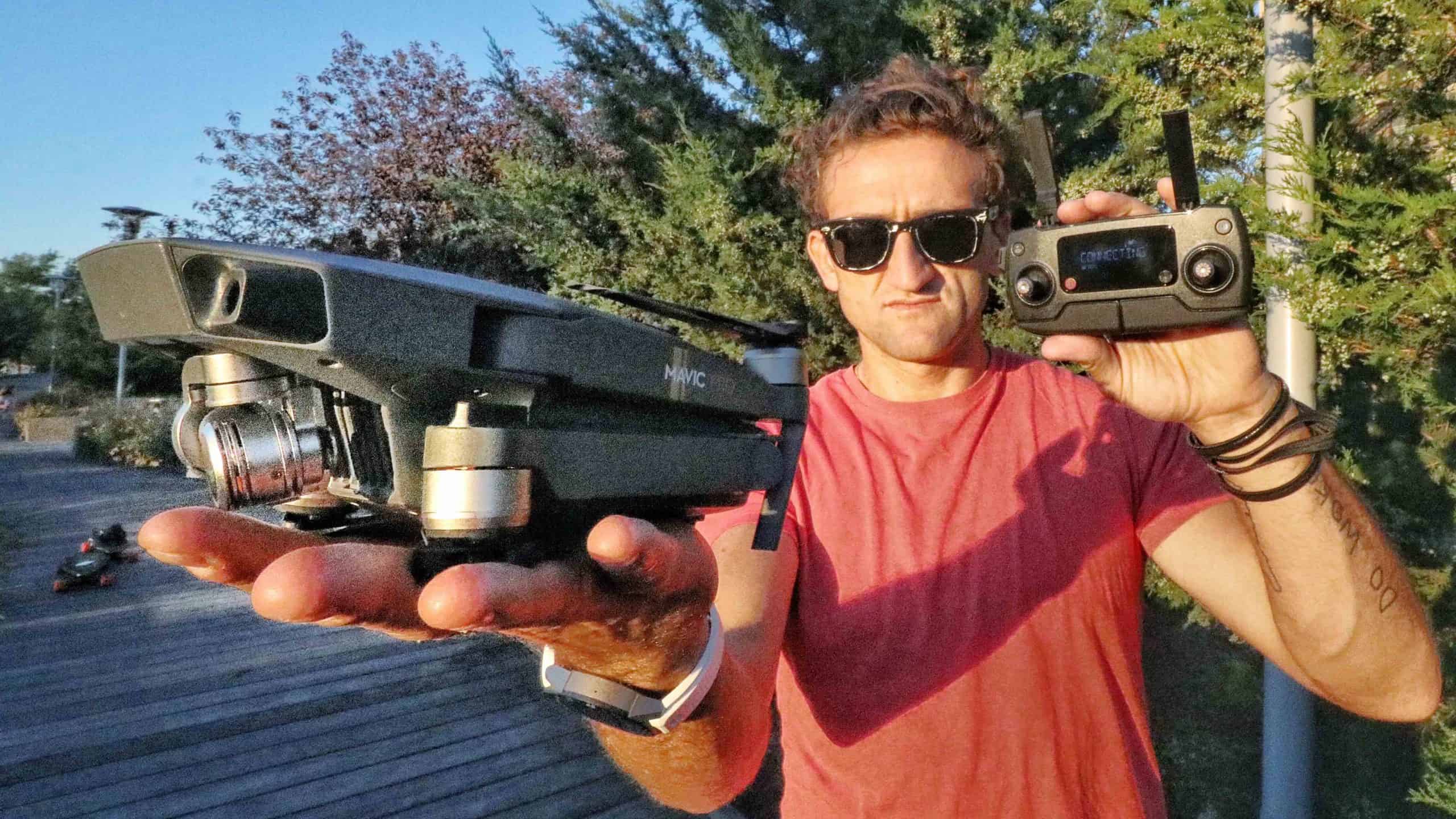 Casey Neistat holding a drone