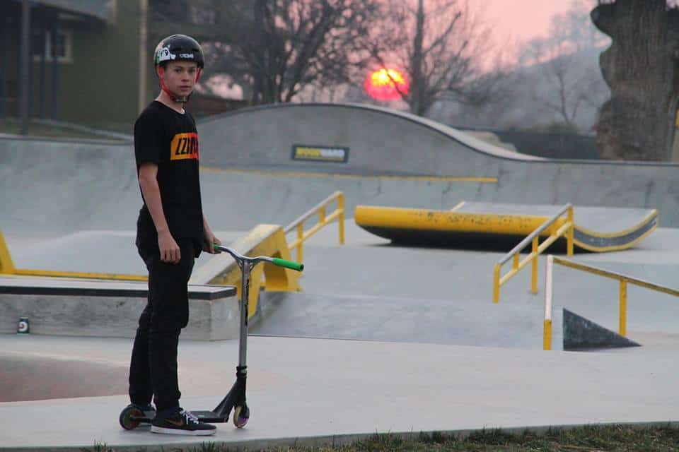Tanner Fox on skateboard
