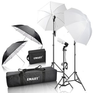 Kood Black With White Reflection Studio Umbrella 8mm Shaft UK 51 Inch 