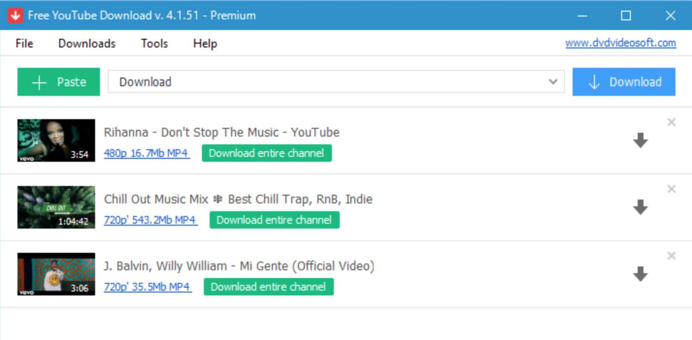 Capture of free youtube downloader