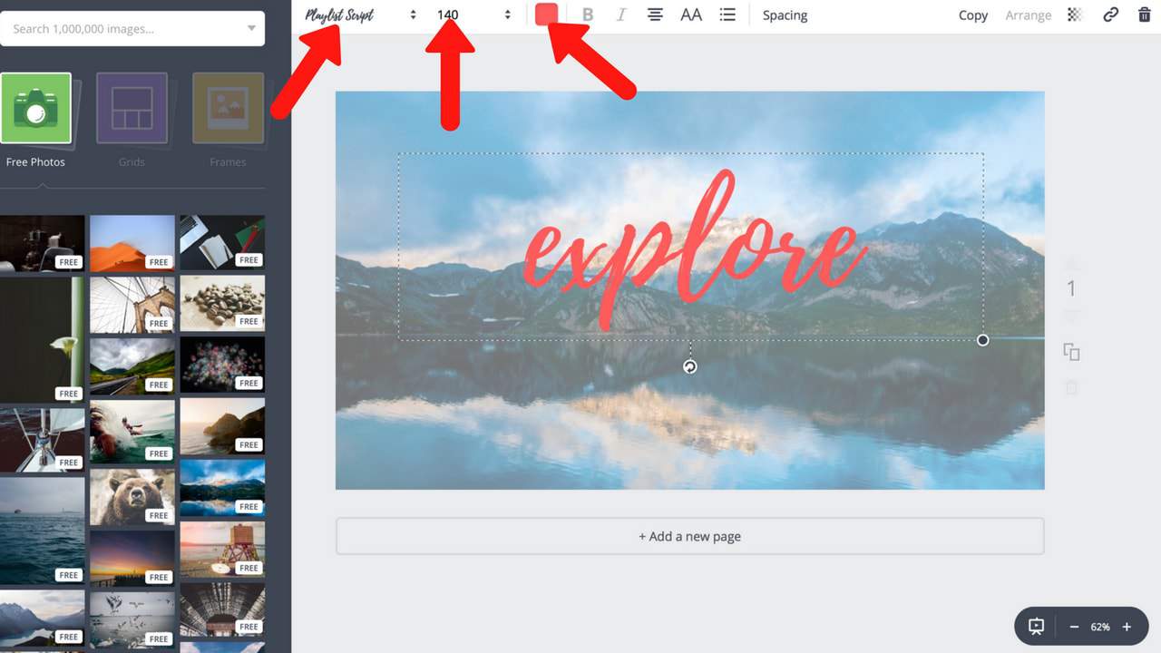 Capture choosing an image for canva youtube thumbnail 