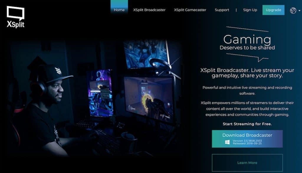 Screenshot Xsplit Gamecaster for live gaming streaming 
