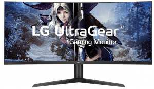 LG 38GL950G showing a gaming character on the screen