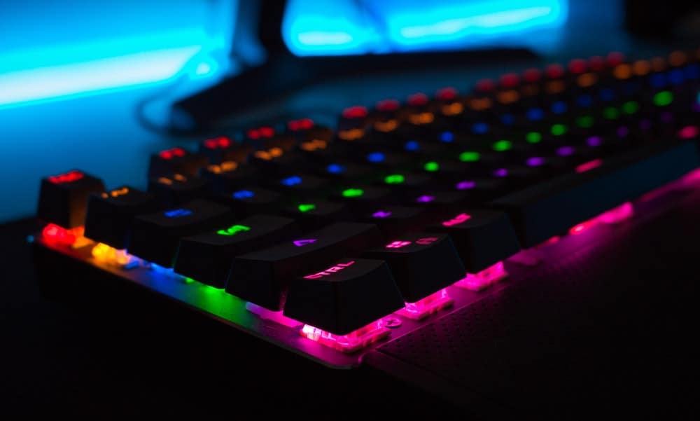 keyboard with colored lights