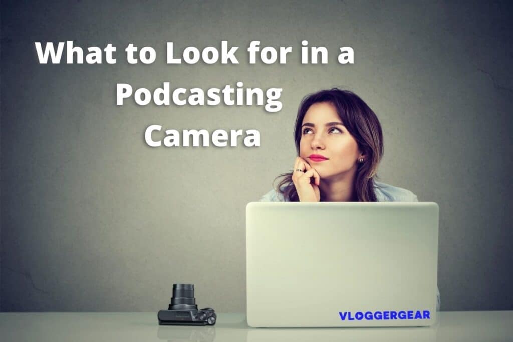 woman looking to buy a podcasting camera online