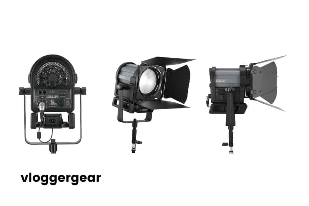 Black Litepanels Sola 6+image in three positions, with reflectors